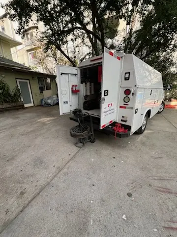 Magnet Plumbing service vehicle on-site for Slab Leak Repair in Country Club Estates